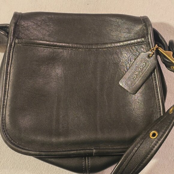 Coach Legacy Small Flap Saddle Bag 9965 Vintage Black GUC Clean. Turnlock. - Picture 14 of 16